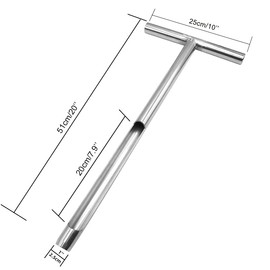 X·CELLENT Soil Probe, Soil Sample Probe 20 Inch with Reusable Soil Sampler Bags,Stainless Steel T-Style Handle Soil Test Kit, for Soil Sampling Plant Care/Agriculture/Garden/Farm(20”S/T-Style）