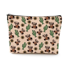 EIXU Vintage Western Makeup Bag Cow Print Stuff Cosmetic Bag Western Stuff Gifts for Women Cute Cow Lovers Christmas Graduation Thank You Gifts Friendship Gifts for Female Mom Coworker Sister