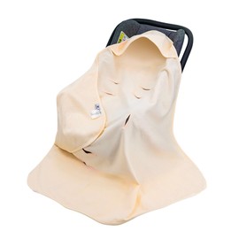 Swaddling Blanket Baby Blanket for Baby Seat Pram Cuddly Blanket 90 x 90 cm Waffle Fabric Universal Baby Blanket for Buggy Car Seat (Single Layer Apricot)