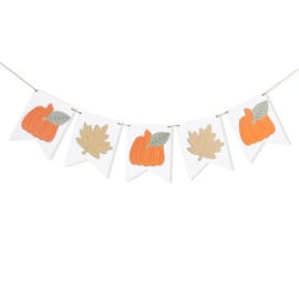 Pumpkin Maple Banner - Fall Harvest Party Decorations,Thanksgiving Pumpkin Banner,Thanksgiving Party Photo Backdrop,Fall Pumpkins Leaves Maple Garland