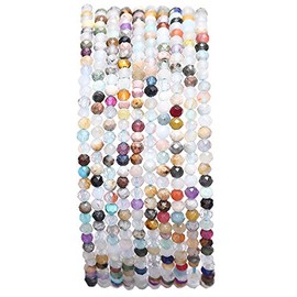 BEADIA Faceted Mix Colored Stone Round Loose Semi Gemstone Beads for Jewelry Making 2-2.5mm 38cm