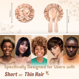 BONNET QUEEN Silk Bonnet for Sleeping Small Satin Bonnet Hair Bonnet Small Sleep Cap with Adjustable Tie Band Champagne