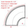 Urcollections 3.5" 90 Degree SS304 Mandrel Bend Elbow (2 Pack)