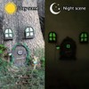 Miniature Fairy Tree Door with Two Glow Windows, Waterproof Door