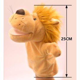 LOMTRATS Hand Puppets for Kids Toddler Includes Wolf, Tiger, Lion, Monkey and Moving Open Mouths Perfect for Storytelling, Teaching, Preschool and Birthday Gift