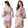 AW BRIDAL Floral Robes for Bridesmaids Kimono Robes with Lace