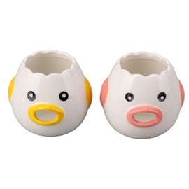 Lindo Separador de Huevos, Cerámica que Vomita Yema de Huevo de Pollo Divisor de Clara de Huevo, 2 Separadores de Clara de Yema de Huevo de Cerámica, Lindo Separador de Filtro de Yema de Huevo Portáti
