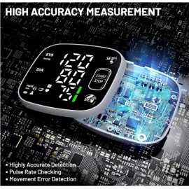 Oklar Blood Pressure Monitors for Home Use Rechargeable Wrist Digital BP Machine