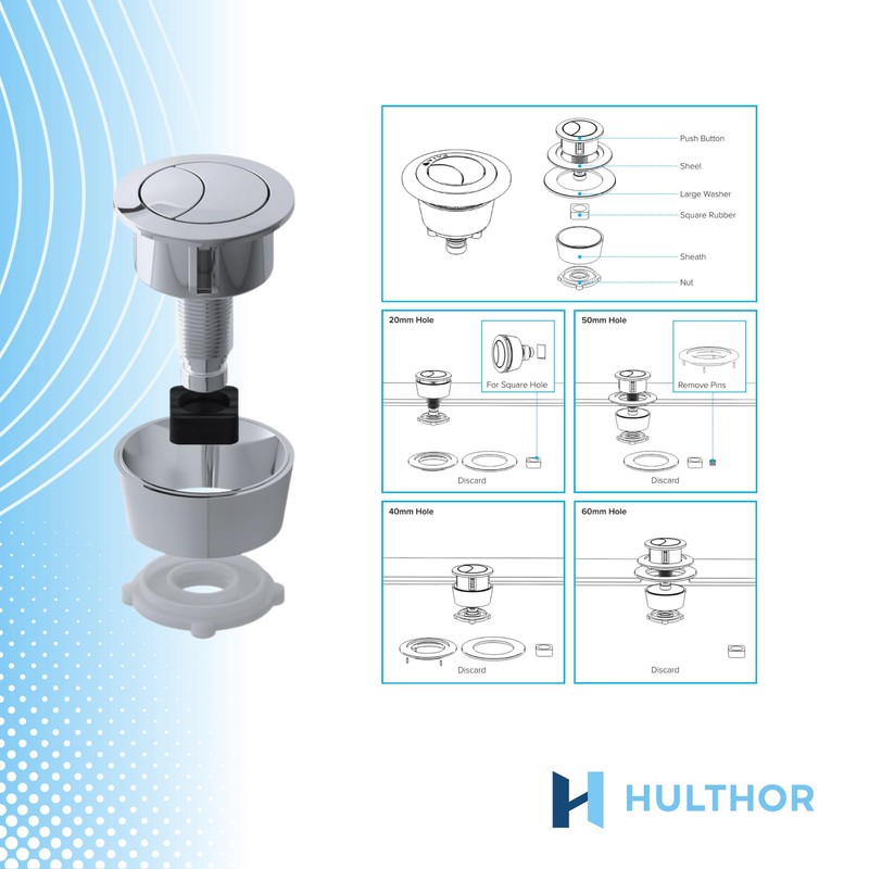 Hulthor Universal Toilet Flush Valve – Dual Flush Cistern Valve