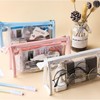 5 Pcs Clear PVC Pencil Cases with Zipper, Set of