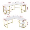 Gezen L Shaped Desk with Storage Shelves, Reversible Corner Computer