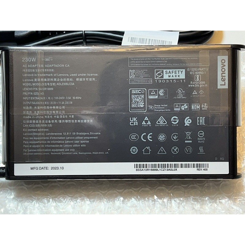 Lenovo/Legion 230W 20V New Slim Version AC Adapter For Legion