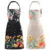 IHFAIO Apron for Women with Pockets, 2 Pcs Waterproof Floral