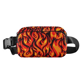 JHKKU Hiking Fanny Pack Flame Print Waist Pack Fashion Casual Hip Bum Bag with Adjustable Strap for Women & Men Hands Free Crossbody Bags for Outdoors, Hiking, Running, Travel