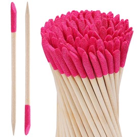 Noverlife 100Pcs Cuticle Crystal Sticks, Double End Matchsticks Detailing Stick,Sanding Sticks with Exfoliating Tips，Nails Wood Clean Sticks for Manicure Art，Nail Polish Remover Art Tool (Pink)