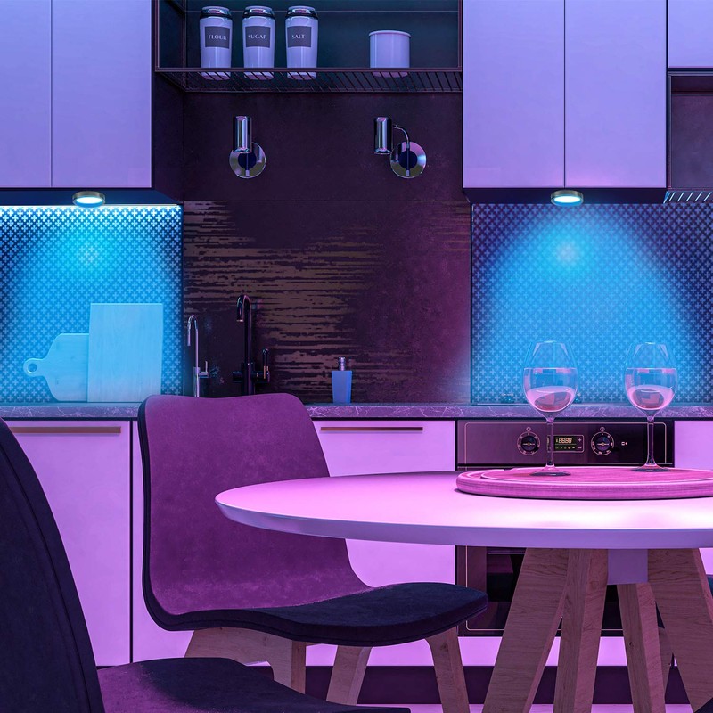 LED Dimmable Under Cabinet Lighting Kit,8 Pack App Controlled and