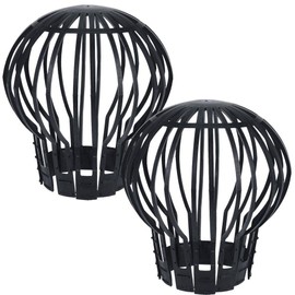 Vilde Downpipe Protection Gutter Sieve Downpipe Basket Gutter Filter for Downpipes Against Blockages Leaves Leaves Black Set of 2