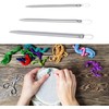 3Pcs Silver Nylon Wire Rope Threader Needle Big Eye Knitting