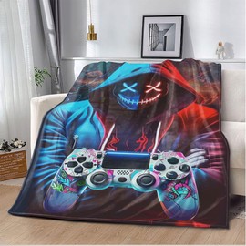 jvycjlu Gaming Throw Blanket, Boys Girls Gaming Blankets, Gaming Blanket for Boys Gifts for The Ultimat Gaming for Kids Teens Son Husbands Men Boyfriends Sofa Bedroom 60 X 50