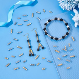 UNICRAFTALE 120 Pieces 2 Colours 2 Sizes Tube Beads Stainless Steel Beads Spacer Beads 8/12 mm Column Beads Hollow Tube Beads Loose Beads Metal Beads for DIY Bracelet Necklaces Jewellery Making