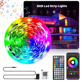 Ledagic Led Lights for Bedroom 100ft Color Changing RGB Led Strip Lights Music Sync, DIY Led Light Strip with Remote and App Control, Dimmable Led Lights for Room Party Home Decor Cool Things(1*100ft)