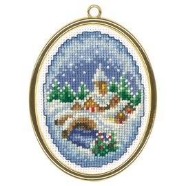 Vervaco Embroidery Kit, Winter Villages (18 Count) 3/Pkg, 6x8cm