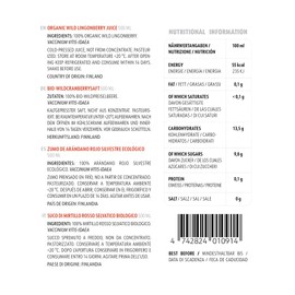 LOOV Organic Wild Lingonberry Juice 500 ml, 100% from Directly Pressed Lingonberries, Contains Polyphenols, No Sugar Added, No Water Added, Wild-Crafted from Nordic Forests