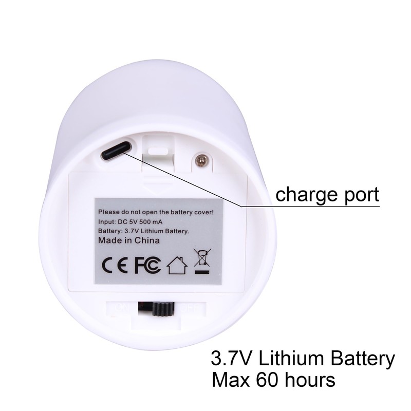 yucanucax Remote Control Rechargeable Flameless LED Candle Light, Outdoor/Indoor Color