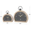 Deco 79 Wooden Decorative Clock Semicircle Mantel Clock with Brown