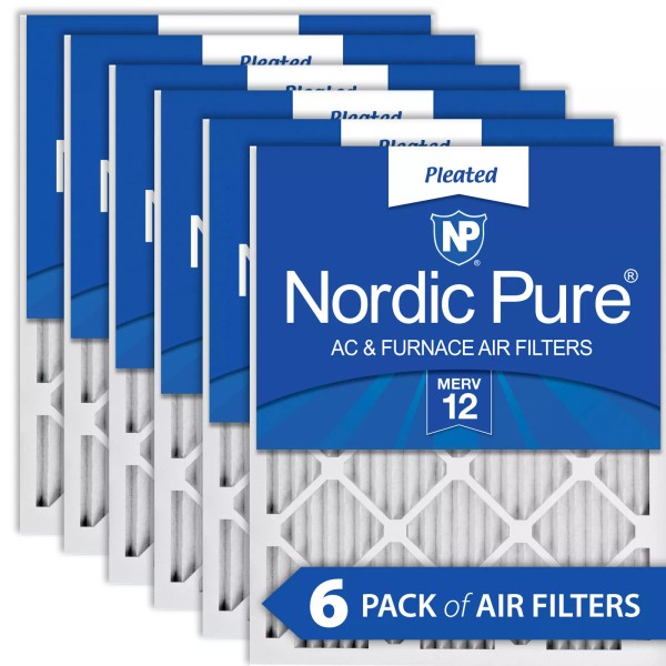 Nordic Pure 10x10x1 Pleated MERV 12 Air Filters 6 Pack