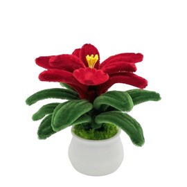 Nova Prisma Scented Mini Christmas Tree, Poinsettia, Artificial Flower, Home Car Holiday Centerpiece Tabletop Decor, Gift for Her, Birthday Gift, Pipe Cleaner Craft (1, Unscented Poinsettia)