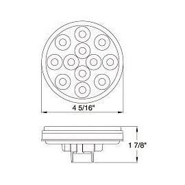 2 Red + 2 White 4" Round Led Stop Turn Tail Back-up Reverse Fog Lights Include Lights Grommet Plug for Truck Trailer RV - WE PAY YOUR SALES TAX