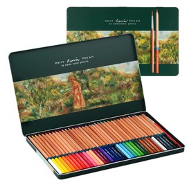 MARCO Kids Colouring Pencils - 36 Water Soluble Colours High Quality Ideal for Art Students and Professionals with Brush Gift in Iron Tin 3120 Series