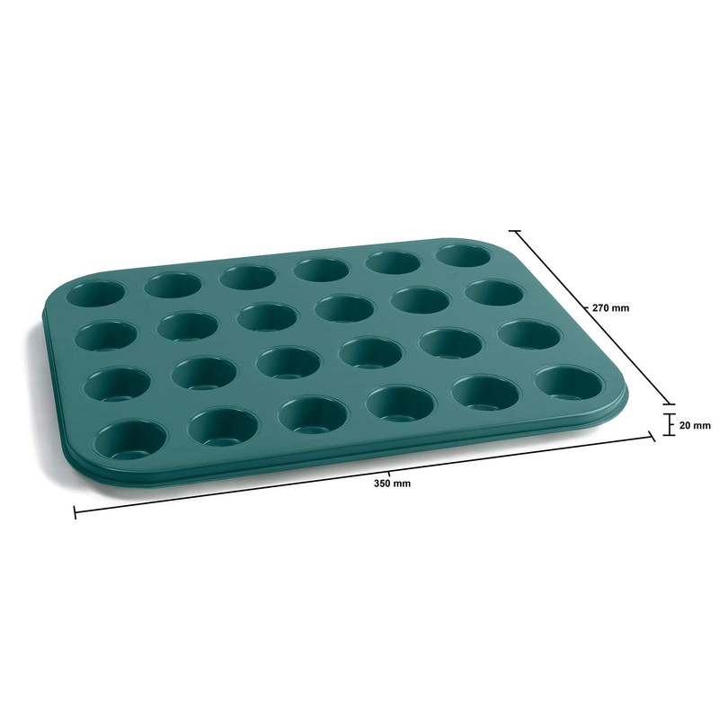 Jamie Oliver JB1465 Muffin Tray, Steel, Atlantic Green
