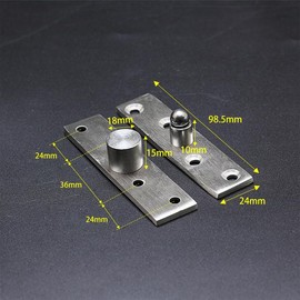 2 Kits of 360 Degree Door Pivot Hinge,Center Pivot Heavy Duty Concealed Rotating Door Hinge,Stainless Steel 360 Degree Spindle,Stainless Steel Window Door Fittings 98.5 * 24mm