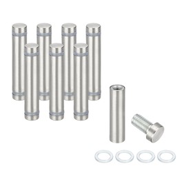 PATIKIL 1/2" x 2.4" Standoff Screws, 8Pcs Stainless Steel Double Head Screw Stand Off Wall Mount Hardware Advertising Nail for Hanging Acrylic Picture Frame