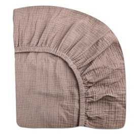 Crib Sheets for Boys Girl, Fitted Baby Toddler Bed Sheets 28" x 52", Neutral Muslin Cotton Crib Mattress Sheet with Boho Style, Soft and Breathable Comfort (Shadow, Crib Sheet)