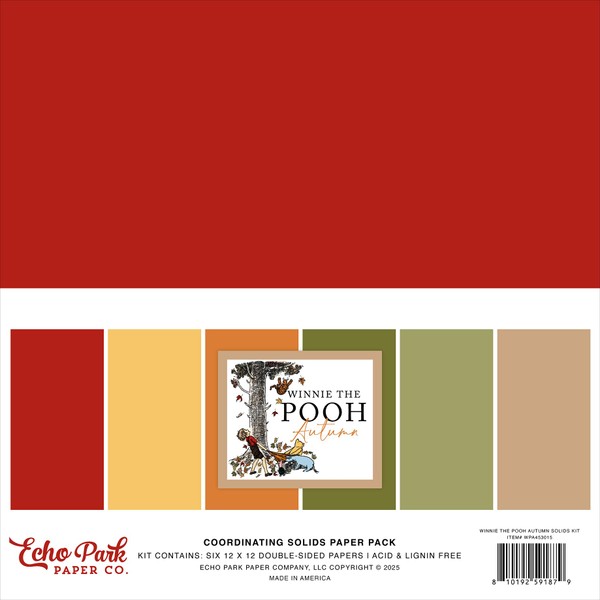 Echo Park Paper Winnie The Pooh Autumn Solids Kit, Multi