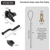 SANKINS Self-Locking Gate Latch with Spring Cable Pull for Wooden