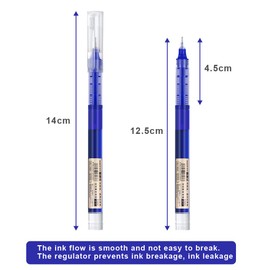 OFFCUP Gel Pen 0.5 mm, 12 Pieces Blue Gel Ink Pens, Transparent Japanese Style Gel Pen, Extra Fine Tip, Blue Gel Ballpoint Pen, Quick Drying Ink