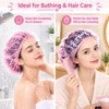 50Pcs Disposable Shower Caps, Waterproof Plastic Bath Hair Caps (Pink)