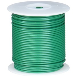 Remington Industries 22UL1007SLDGRE UL1007 22 AWG Gauge Solid Hook-Up Wire, 300V, 0.0253" Diameter, 100' Length, Green