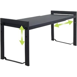 Estantería Extensible para Armario de 66 cm, apilable para Cocina, Especias, despensa, Organizador de Armario Ajustable, para Cocina y Oficina (2 Unidades, Color Negro S)