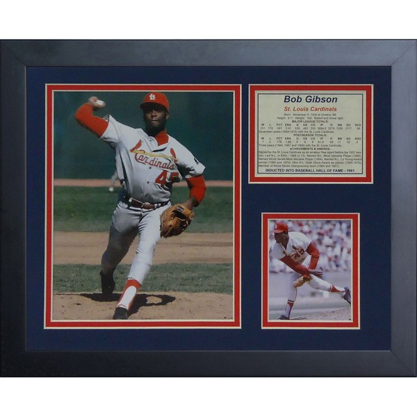 Legends Never Die "Bob Gibson" Horizontal Framed Photo Collage, 11 x 14-Inch