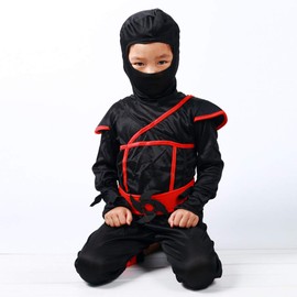 MUXIU Ninja Halloween Costume, Boys, Cosplay, Become the Ninja of Your Dreams, Kids, Parties, Events, Performing Clothing, Suit, Tattoo Stickers, Set of 6, Small