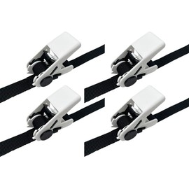 6M x 25mm Acetal Ratchet Tie Down Strap Lashing Strap Tensioning Belt Durable Light Weight Heavy Duty Roof Rack Tie Down - 4 Pack