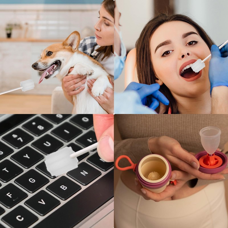 JIESI Disposable Oral Swabs(White)-100PCS