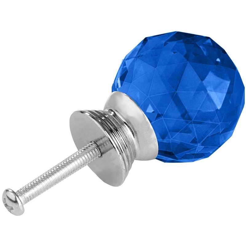 ANJUU 12 Pcs 30mm Round Shape Crystal Glass Cabinet Knobs