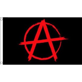 5ft x 3ft (150 x 90 cm) Anarchy Anarchist Black & Red 100% Polyester Material Flag Banner Ideal For Pub Club Party Decoration