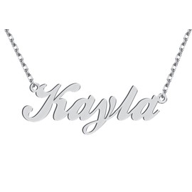 Stainless Steel Silver Kayla Name Necklace Nameplate Charm Necklaces Womens Mom Birthday Valentine Jewelry